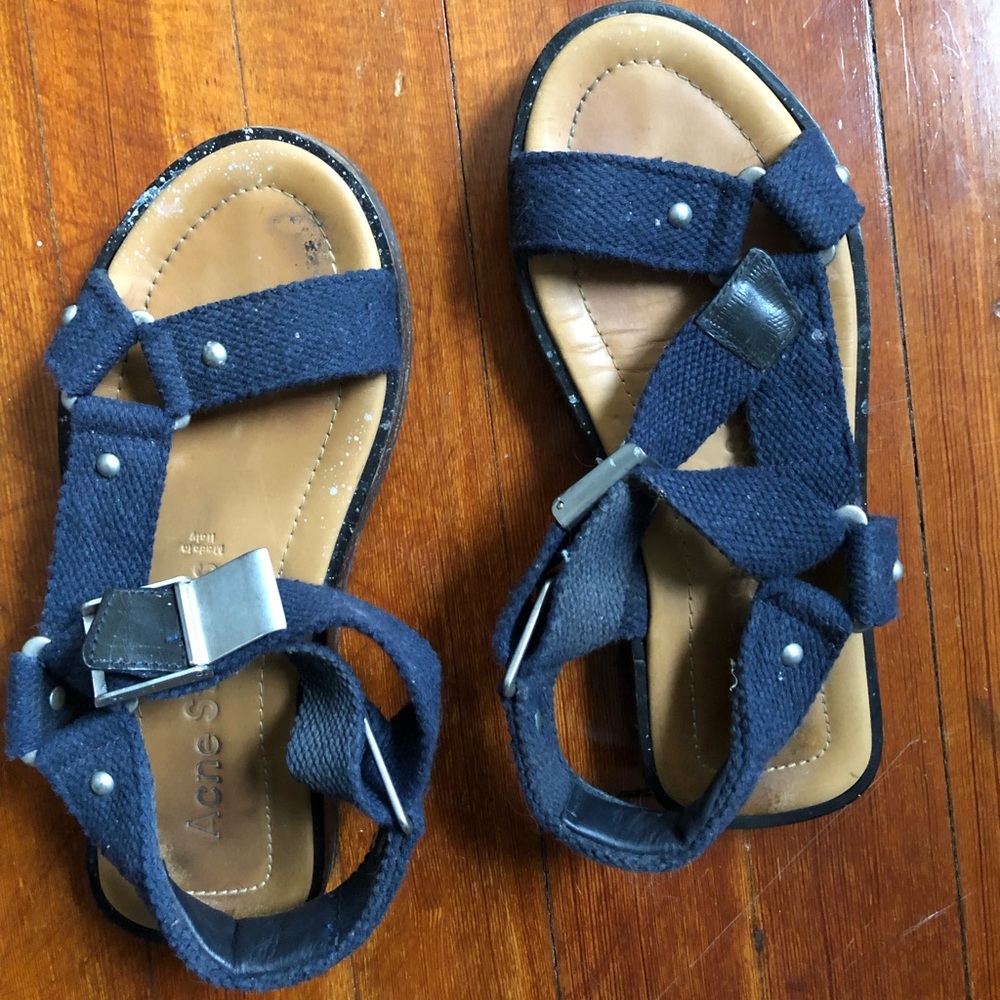 Acne leather teva style sandal